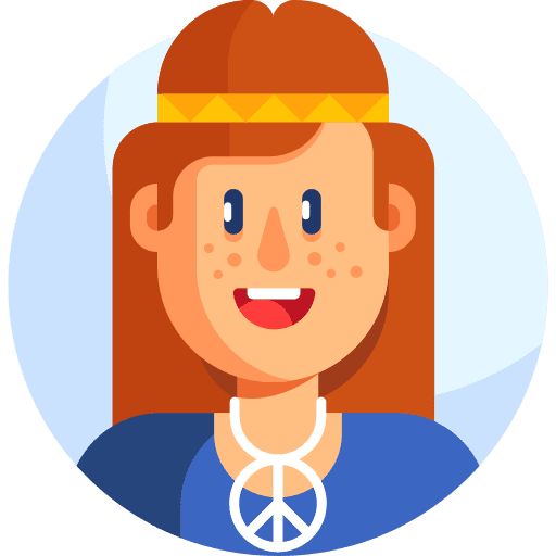 Hippie ginger peace symbol woman icon Hippie ginger peace symbol woman icon