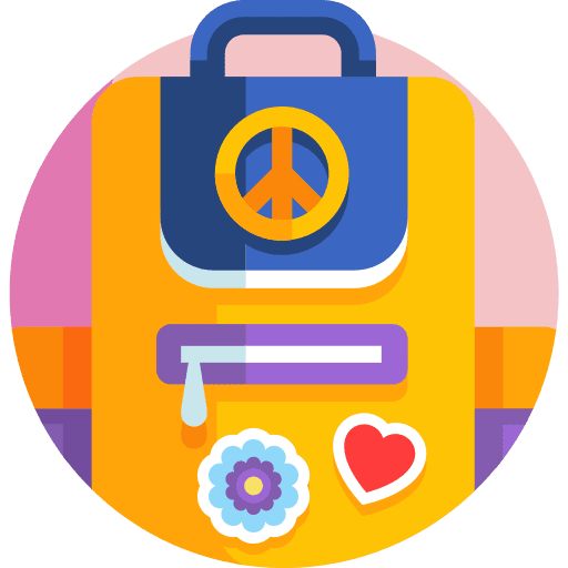 Backpack hippie travel fashion icon Backpack hippie travel fashion icon