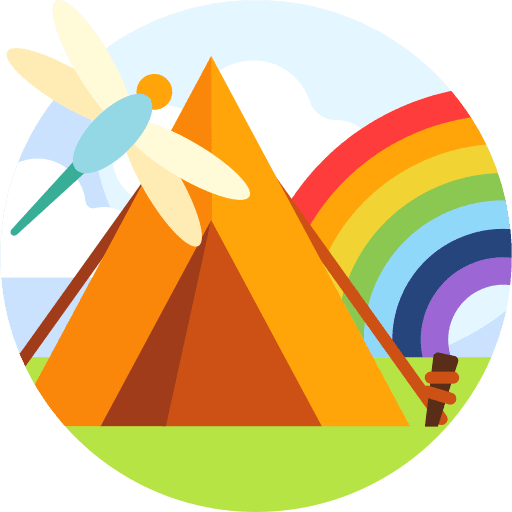 Camping rainbow holidays nature icon Camping rainbow holidays nature icon