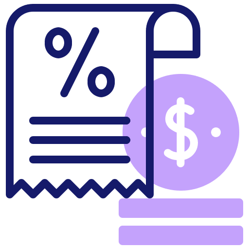 Bill percentage pay business and finance icon
