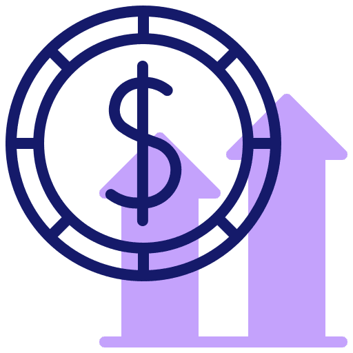 Coin dollar money line bars icon Coin dollar money line bars icon