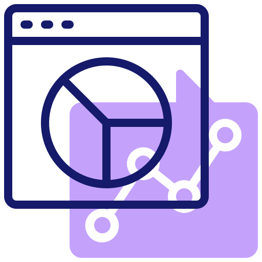 Website pie chart seo and web internet icon Website pie chart seo and web internet icon