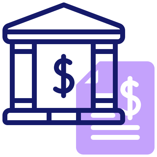Bank dollar building file icon