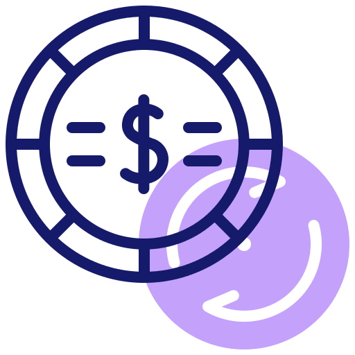 Cash flow dollar business and finance coin icon Cash flow dollar business and finance coin icon