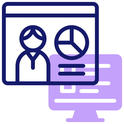 Course statistics elearning pie chart icon Course statistics elearning pie chart icon