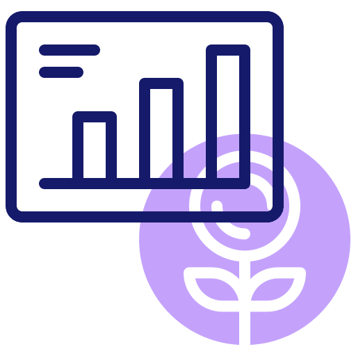 Graphic chart money plant statistics icon Graphic chart money plant statistics icon