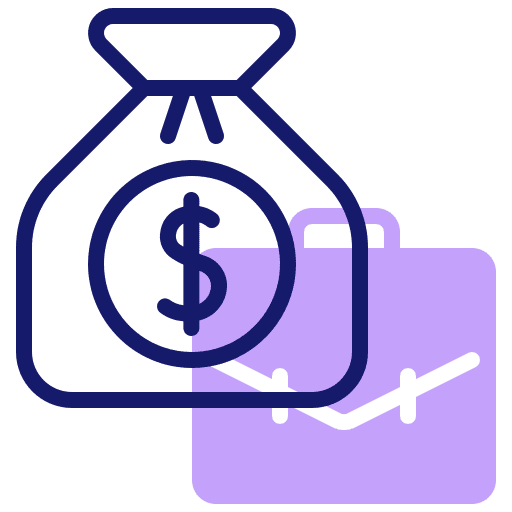 Money bag briefcase dollar symbol business and finance icon Money bag briefcase dollar symbol business and finance icon