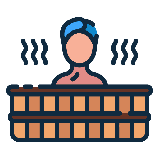 Sauna treatment spa and relax steam icon Sauna treatment spa and relax steam icon