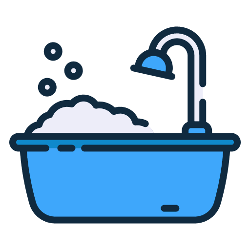 Bathtub washing bathroom furniture and household icon Bathtub washing bathroom furniture and household icon