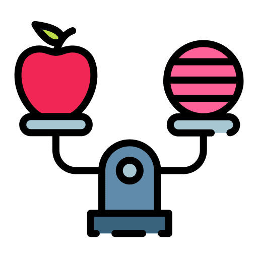 Balance food and restaurant burger healthy food icon