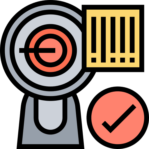 Barcode commerce and shopping tick information icon Barcode commerce and shopping tick information icon