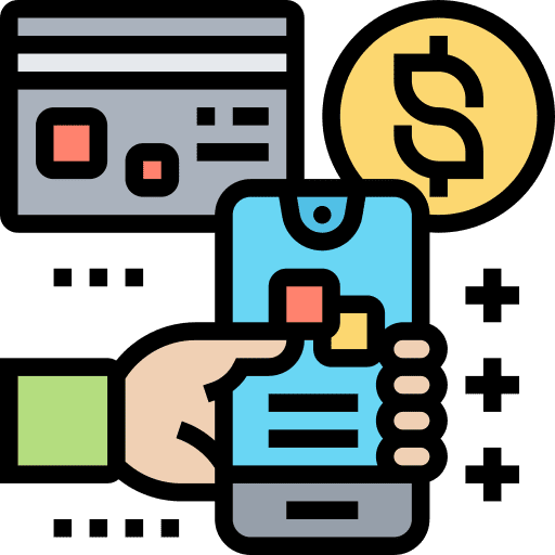 Tax pay commerce and shopping money icon
