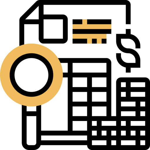 Statement business and finance accounting files and folders icon