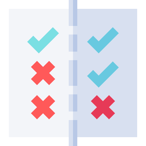 Compare disadvantage list choice icon
