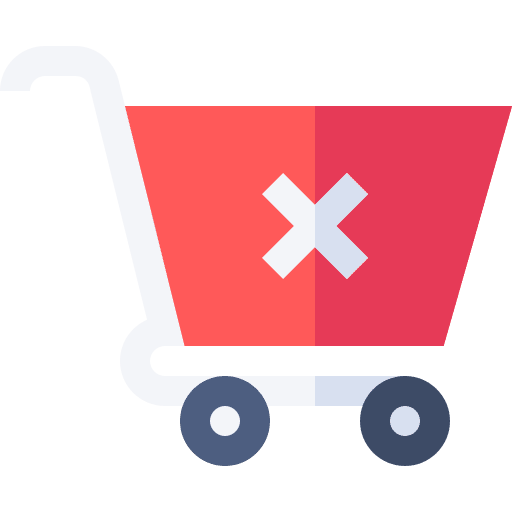Cancellation shopping cart commerce and shopping cancellation icon