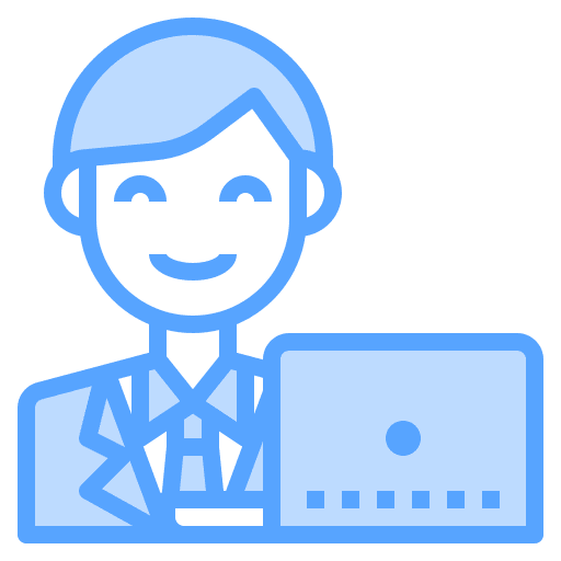 Business man laptop user business man icon