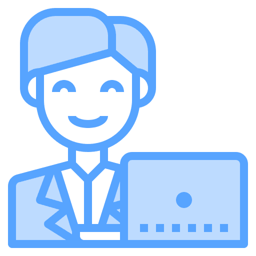 Male man worker laptop icon Male man worker laptop icon