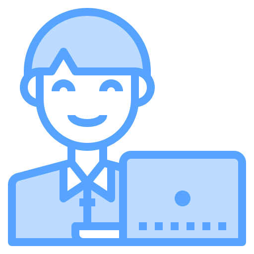 Working man worker employee laptop icon Working man worker employee laptop icon