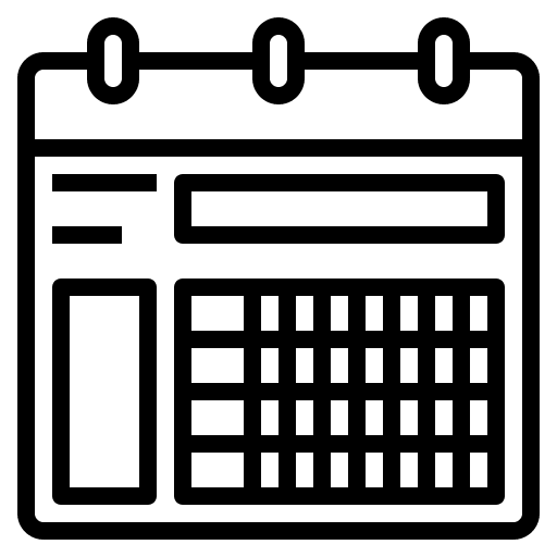 Calendar organization time and date date icon