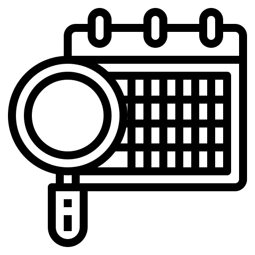 Search calendar schedule fake news icon