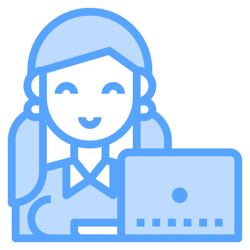 Student learning user female icon Student learning user female icon