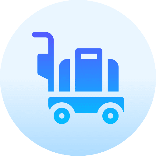 Luggage cart travel trolley suitcase icon