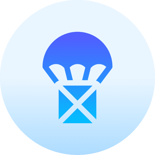 Parachute cargo shipping and delivery parachute icon