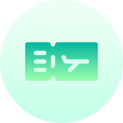 Plane ticket holidays airfare passport icon