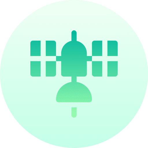 Satellite communication technology satellite icon