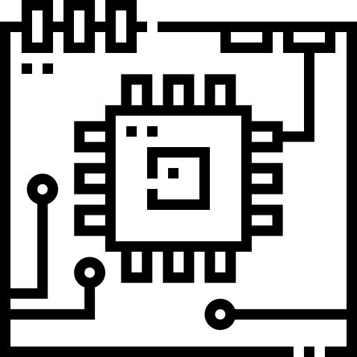 Chip cpu computer robot icon