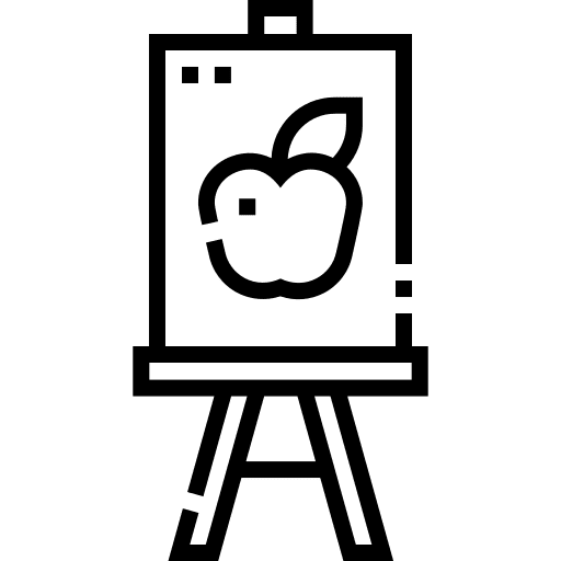 Easel canvas landscape art icon