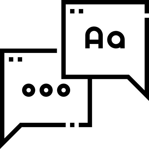 Language education translate chat bubble icon