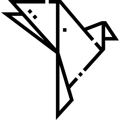 Origami asian duck bird icon