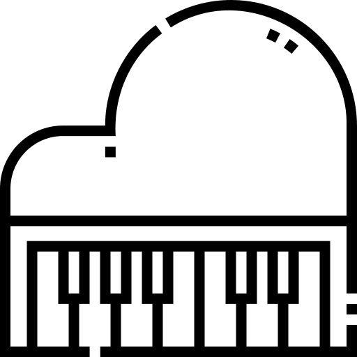 Piano song instrument music and multimedia icon