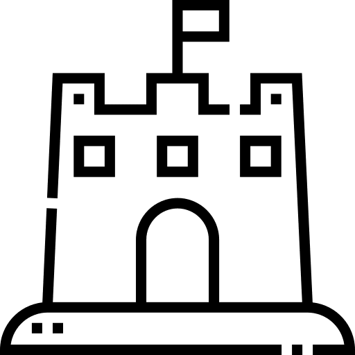 Sand castle holidays sand toy childhood icon