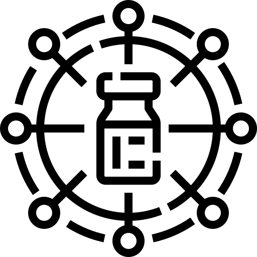 Distribution center distribute researcher pharmacy icon