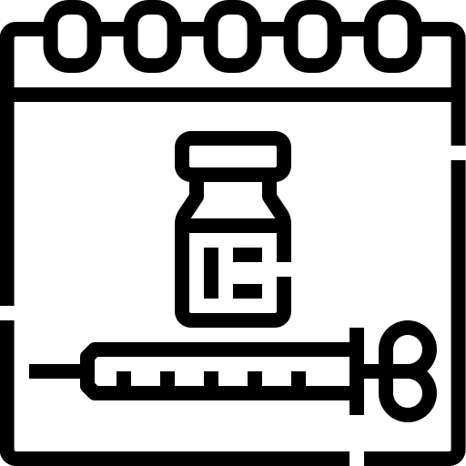 Calendar vaccine time and date schedule icon