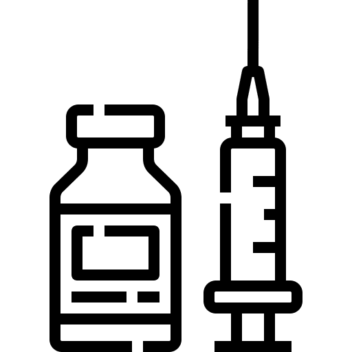 Drug vaccine pharmacy syringe icon