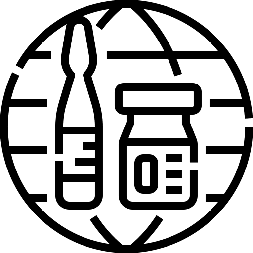 Global healthcare and medical world vaccine icon