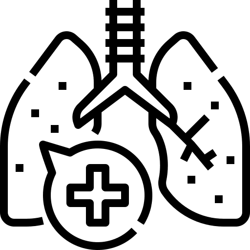 Lung healthcare and medical organs body parts icon