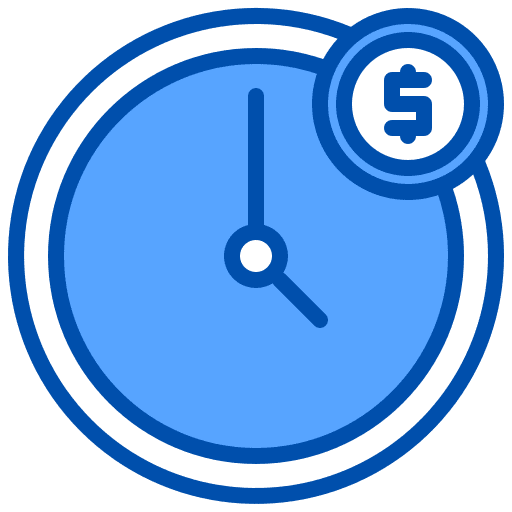 Time is money time and date dollar money icon
