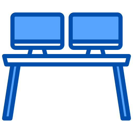 Computer work furniture and household monitor icon Computer work furniture and household monitor icon