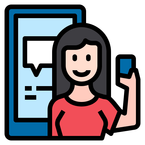 Chat woman user speech bubble icon Chat woman user speech bubble icon