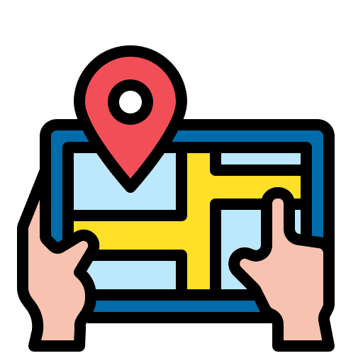 Navigation device hands location icon