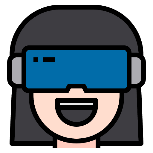 Vr virtual reality glasses woman electronics icon Vr virtual reality glasses woman electronics icon