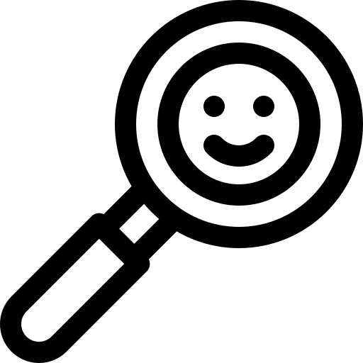 Happiness search smileys zoom icon Happiness search smileys zoom icon