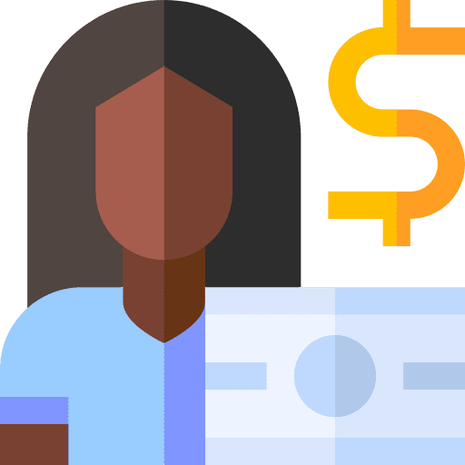 Salary afro dollar salary icon