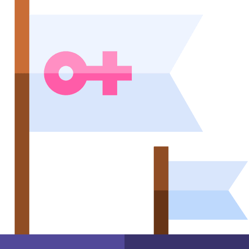 Flag gender banner female icon Flag gender banner female icon