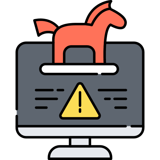 Cybercrime malware warning computer icon