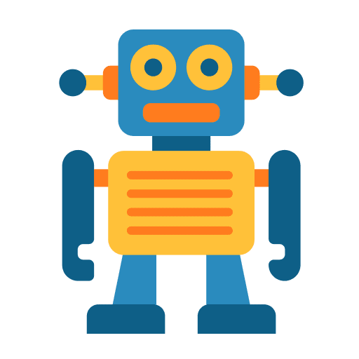 Robot metal kid and baby metallic icon